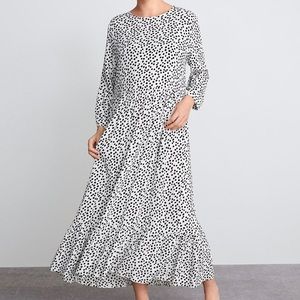 Zara maxi black and white polka dot dress XS